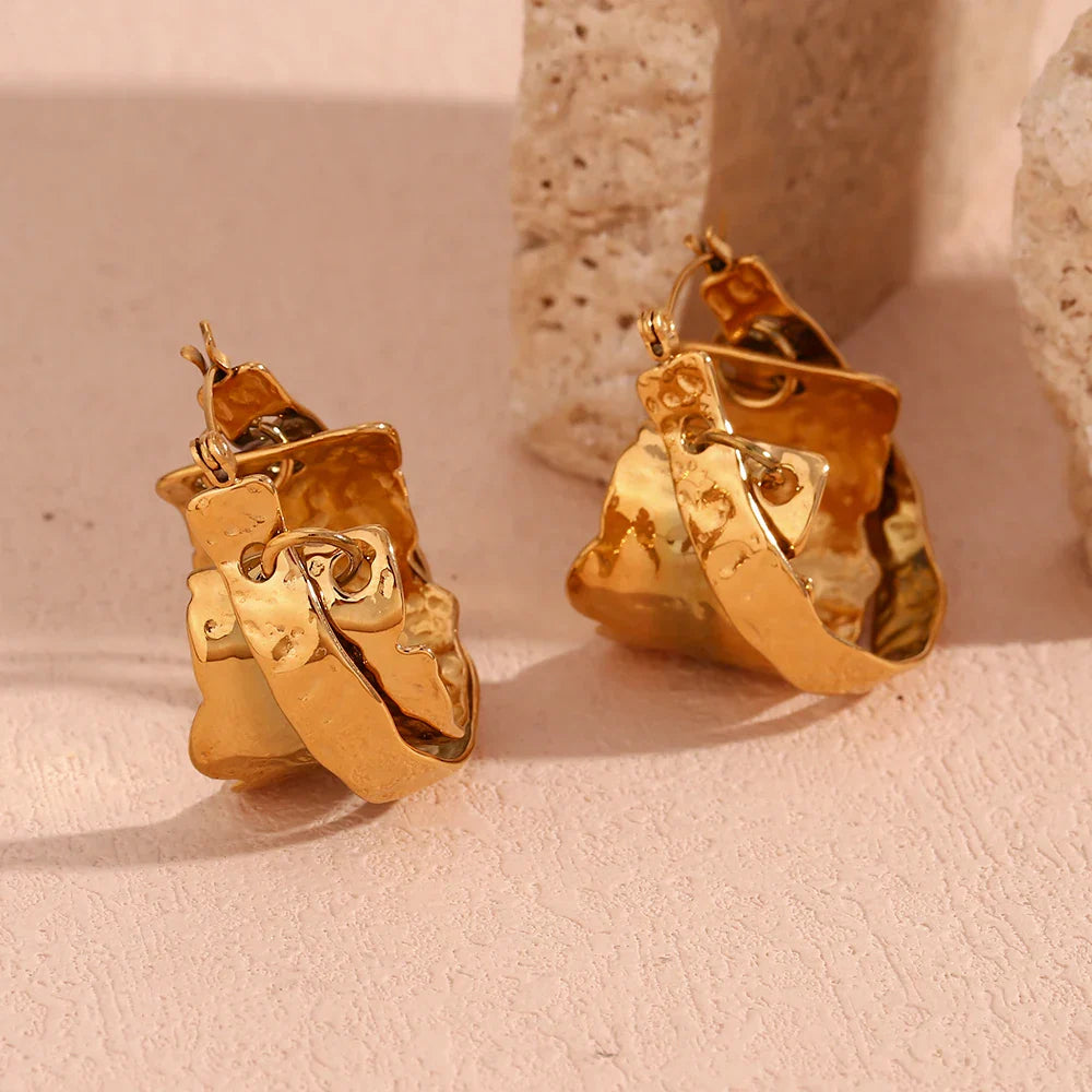 Brincos de Argola Dupla Camada Ouro 18k Burnetts