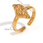 Anel Elegante de Concha Aberta Banhado a Ouro 18K