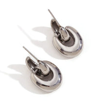 Brincos Elegantes de Aço Inox com Design Curvo