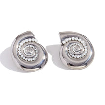 Brincos Caracol com Pérolas e Ouro 18K