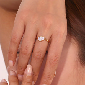 Anel Minimalista com Zircônia e Banho de Ouro 18k
