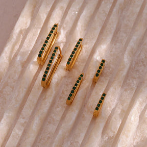 Argolas Elegantes com Zircônia Verde