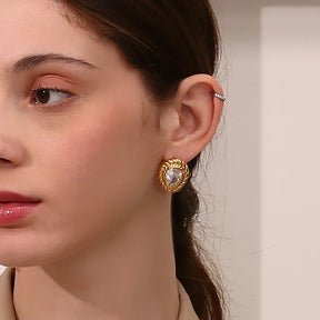 Brincos Elegantes de Gota com Zircônia