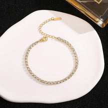Pulseira Dourada de Zircão Brilhante - Joias Burnetts