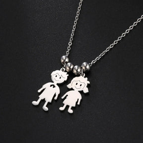 Colar Personalizado de Aço Inoxidável para Toda a Família