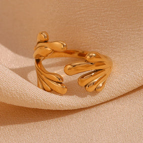 Anel Ocean+ Spray Banhado a Ouro 18K Ajustável