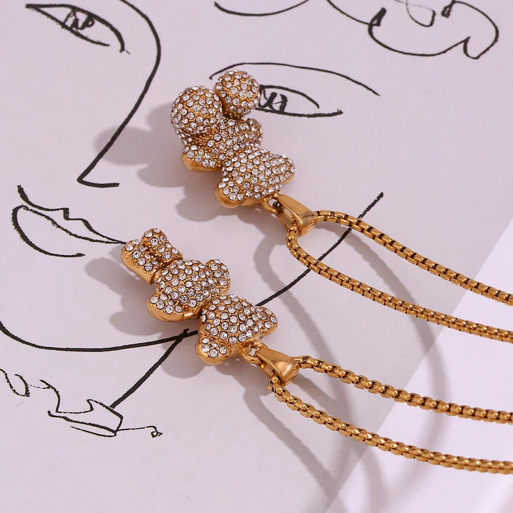 Colar Pingente Ursinho Banhado a Ouro 18K