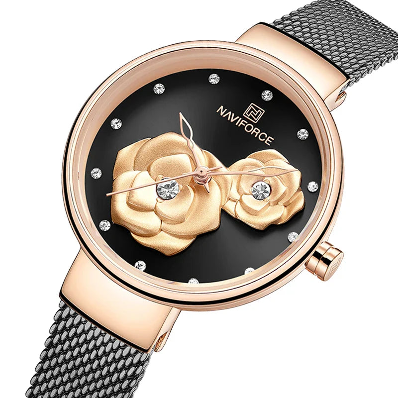 Relógio Feminino NaviRose 3D á Prova D'água