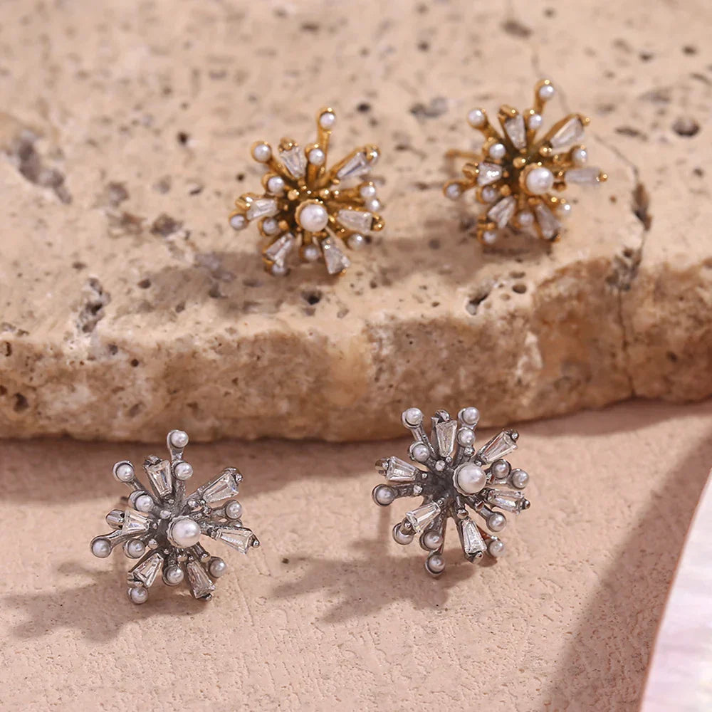 Brincos Elegância de Zircônia e Pérola
