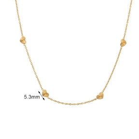 Colar Elegante Coração Dourado em Aço Inoxidável
