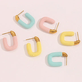 Brincos Esmaltados Elegantes em Cores Pastel
