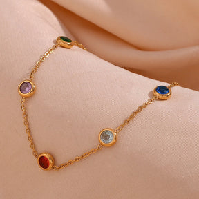 Pulseira Elegante de Zircônia Colorida