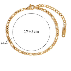 Pulseira Figaro Banhada a Ouro 18K Burnetts Joias
