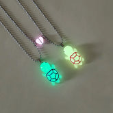 2 pieces/set Luminous pink peach heart glow-in-the-dark turtle couple necklace ladies fashion gift jewelry