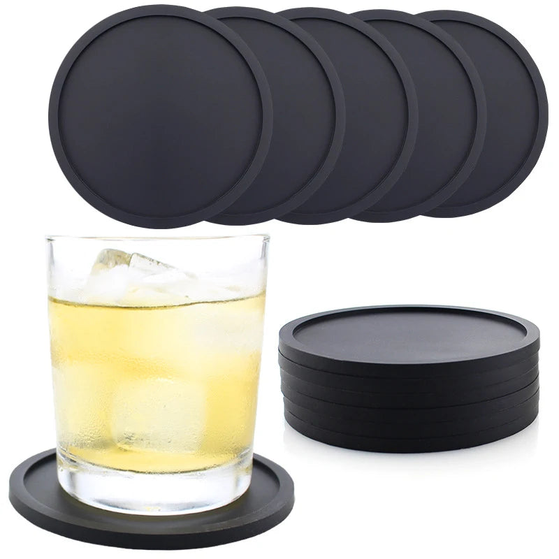 Conjunto de porta-copos de silicone antiderrapante, suporte para copo, tapete de mesa, antiderrapante, acessórios de cozinha para café