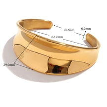 Pulseira Geométrica Côncava Banhada a Ouro