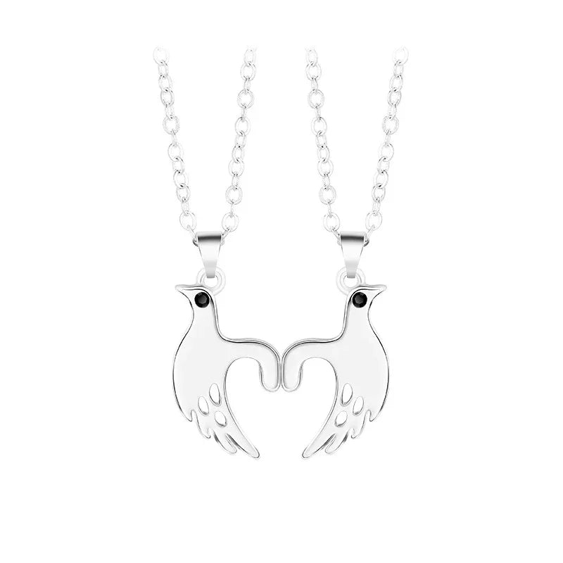2pcs/set Pull Hook Hands Couple Necklace Pinky Swear Promise Love Hug Chain Necklace for Best Friend Couples Birthday Gifts