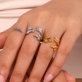 Anel Ocean+ Spray Banhado a Ouro 18K Ajustável