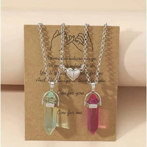 Colar de Casal Yin Yang com Pingente de Cristal