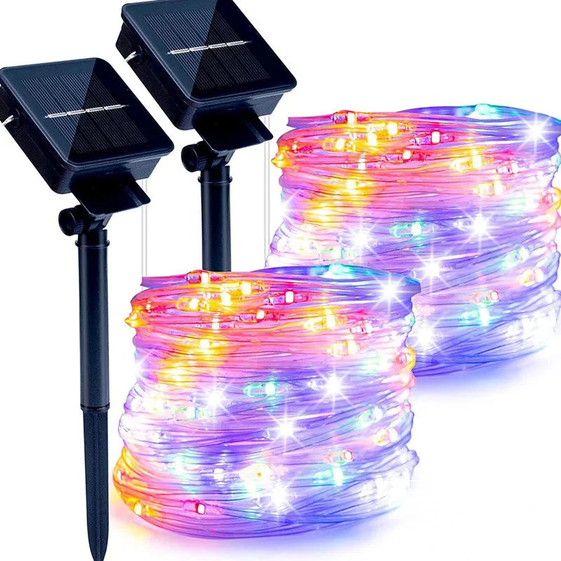 PISCA PISCA EM LED DE ENERGIA 
SOLAR PARA JARDIM - Luz solar ao ar livre à prova dwaterproof água jardim guirlanda de fadas natal casamento rua cerca decoração led luzes de linha de couro solar