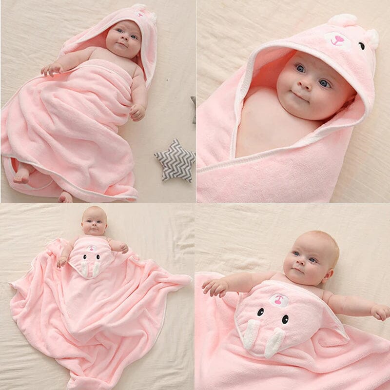 Toalha com Capuz Toque Suave para Recém Nascido Bambino