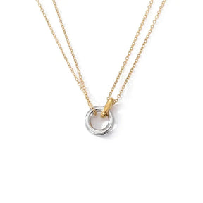Colar Elegante de Aço Inoxidável Bicolor