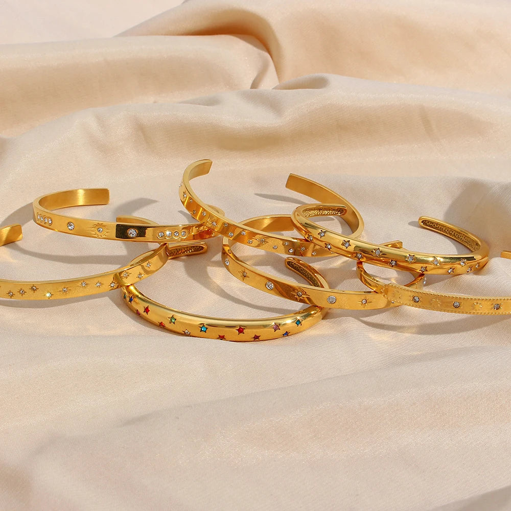 Pulseira Estrela e Lua Banhada a Ouro 18K AustinGold