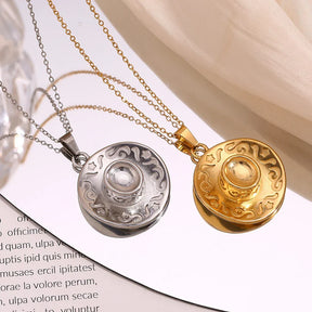 Colar Pingente Chapéu Cowboy em Aço Inoxidável 18K