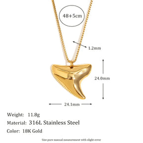 Colar Pingente Raia Manta Minimalista em Aço Inoxidável 18K
