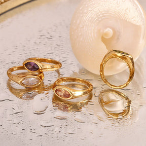 Anel Belle-Horse de Zircão Banhado a Ouro 18K - BT