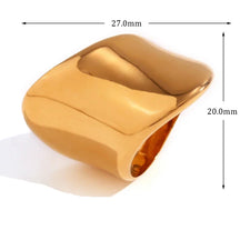 Anel Elegante de Aço Inoxidável Dourado e Prateado