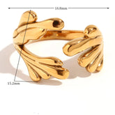 Anel Ocean+ Spray Banhado a Ouro 18K Ajustável