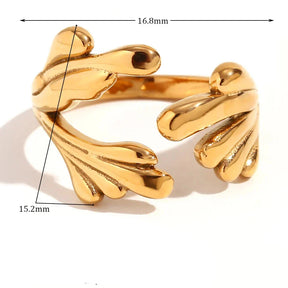 Anel Ocean+ Spray Banhado a Ouro 18K Ajustável