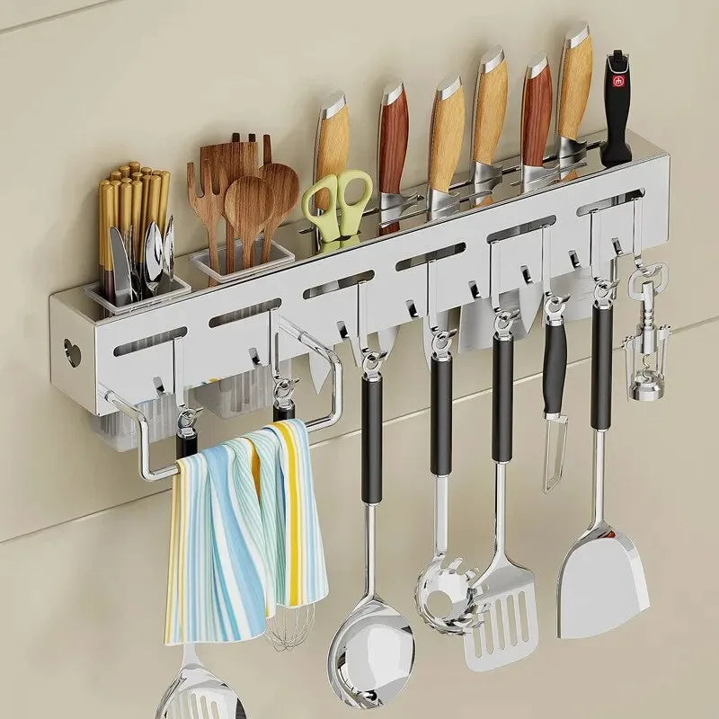 Organizador de Parede para Cozinha Aço Inox