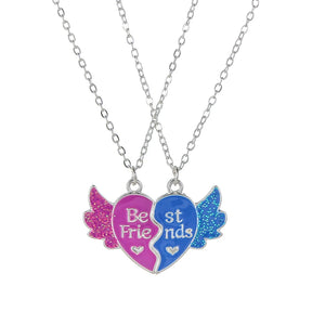 Summer Style 2pcs/set Heart Unicorn Cat Animal Pendant BFF Necklace for 2 Best Friends Girls Friendship Gifts