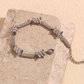 Pulseira Espiral Luxuosa com Zircônias