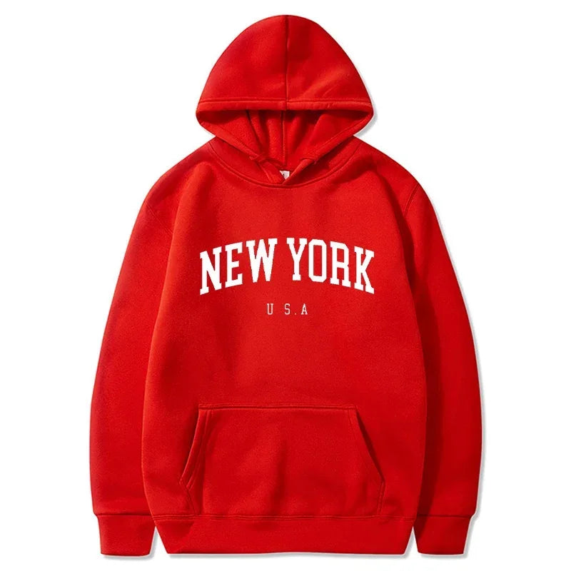 Unissex nova york - New York eua cidade hoodies moda carta impressa moletom gráfico solto casual harajuku com capuz pulôver sportwear