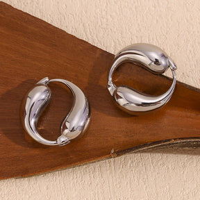 Brincos de Argola Duas Gotas Banhados a Ouro 18K