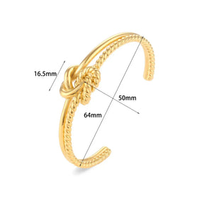 Bracelete Nó Trançado em Ouro 18k para Mulheres