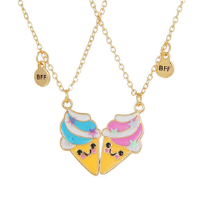 Summer Style 2pcs/set Heart Unicorn Cat Animal Pendant BFF Necklace for 2 Best Friends Girls Friendship Gifts