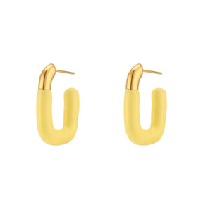 Brincos Esmaltados Elegantes em Cores Pastel