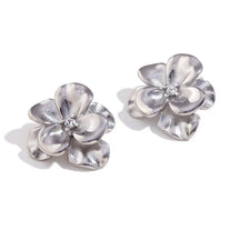 Brincos Florais Dupla Camada em Ouro 18K