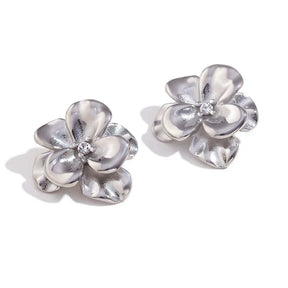 Brincos Florais Dupla Camada em Ouro 18K