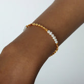 Pulseira Ajustável de Pérolas Naturais Burnetts