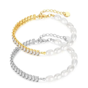 Pulseira de Pérolas e Zircão Elegância Burnetts