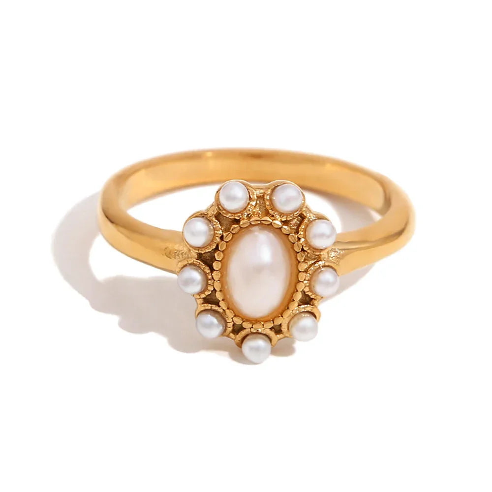 Anéis Elégant com Zircônia e Pérolas