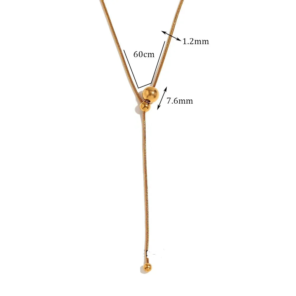Colar Elegante Y-Shaped com Zircônia Banhado a Ouro 18K