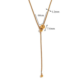 Colar Elegante Y-Shaped com Zircônia Banhado a Ouro 18K