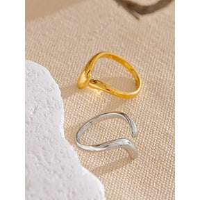 Anel Minimalista Ajustável em Aço Inoxidável 18K