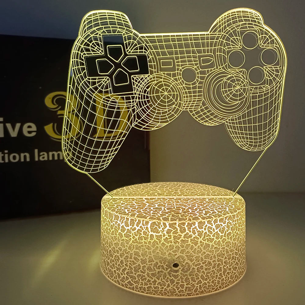 Não perturbe o jogador no trabalho luz noturna 16 cores mudando gamepad lâmpada ilusão 3d para playstation4 para homens adolescentes e crianças